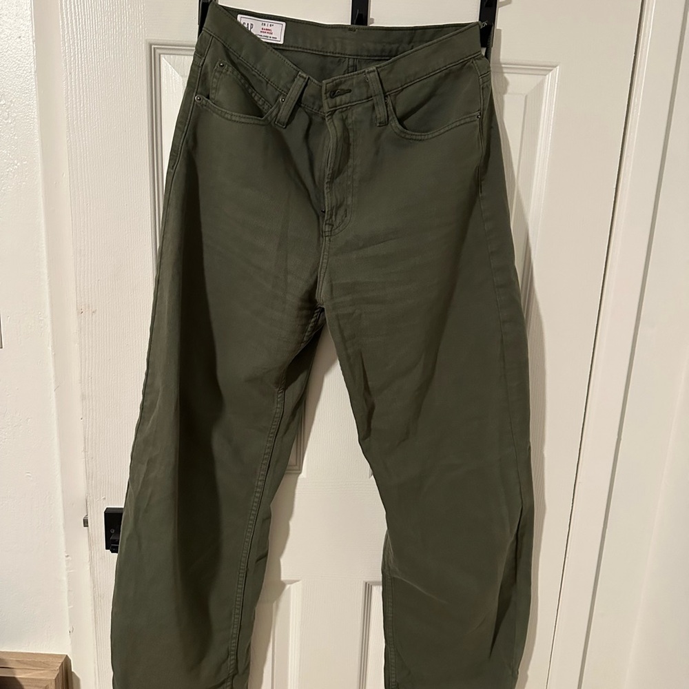 GAP Women’s Green High Rise Barrel Jeans